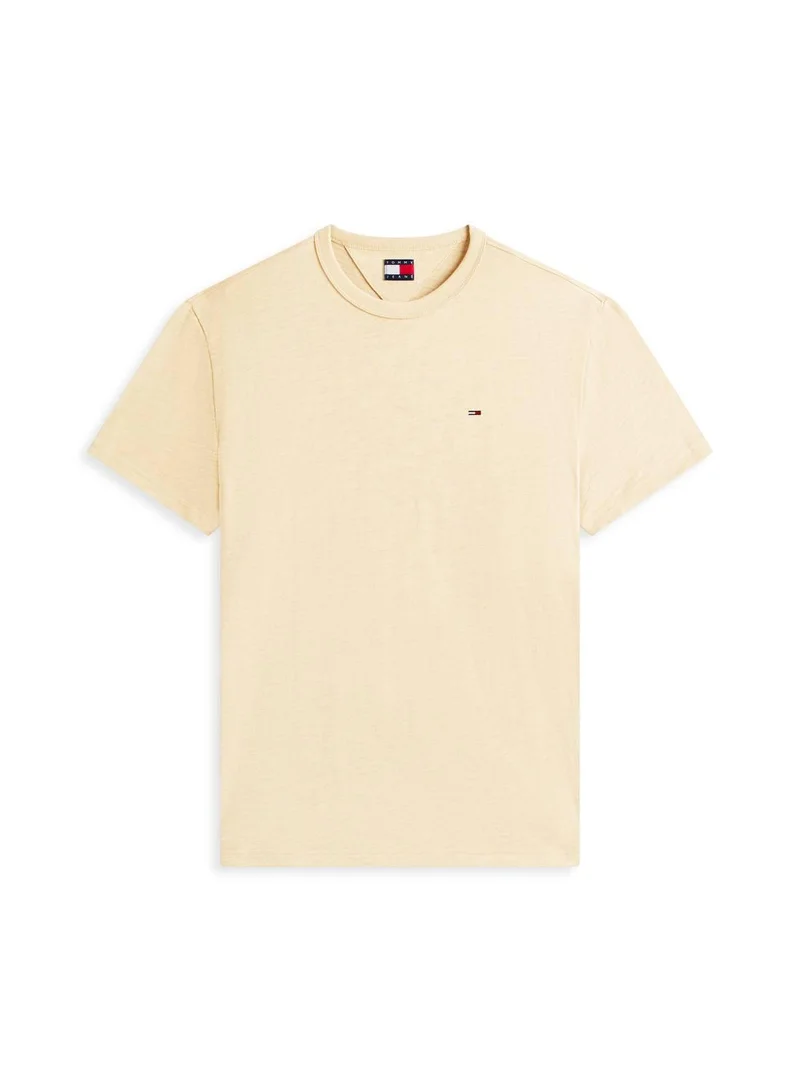TOMMY JEANS Gentle Gold Flag Regular Fit T-Shirt for Men | Best Price UAE