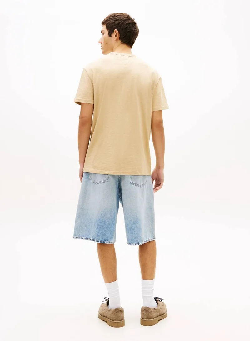 TOMMY JEANS Gentle Gold Flag Regular Fit T-Shirt for Men | Best Price UAE