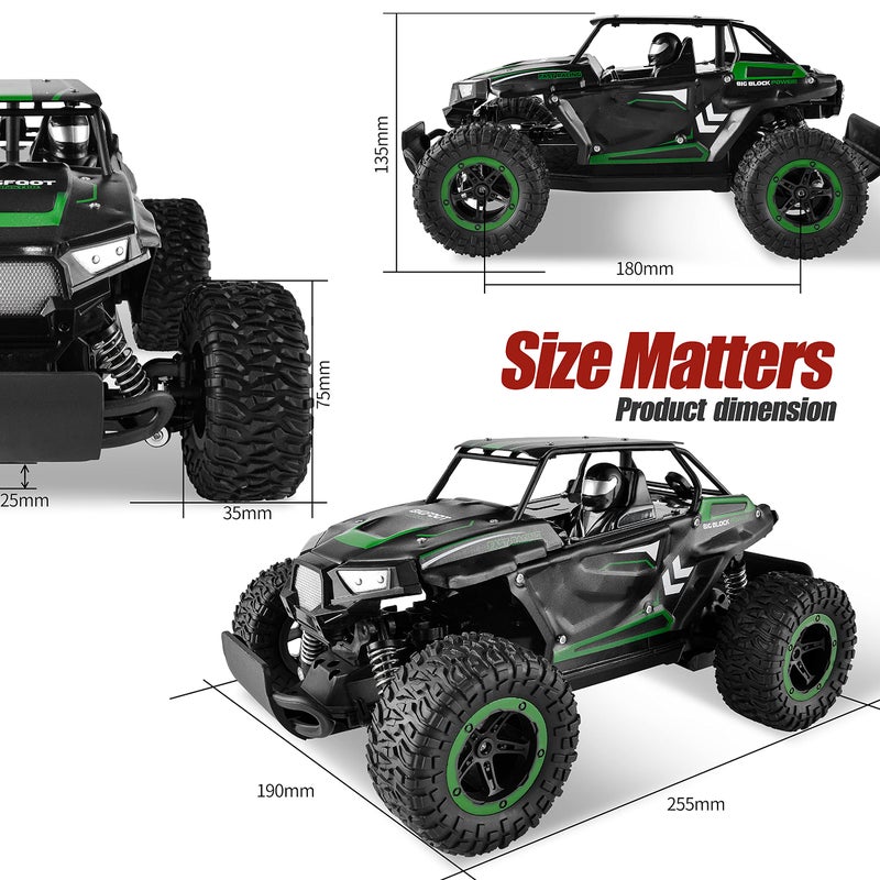 BEZGAR TB142 Remote Control Car  114 Scale RC Cars 20 Kmh 2WD AllTerrains Electric OffRoad Vehicle Truck Crawler Toy with Two Rechargeable Batteries for Boys Kids and Adults - Image 3