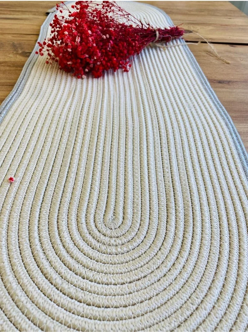 بدز ديري BDZ Leather Jute Bohemian Style Decorative Runner 35x100 cm