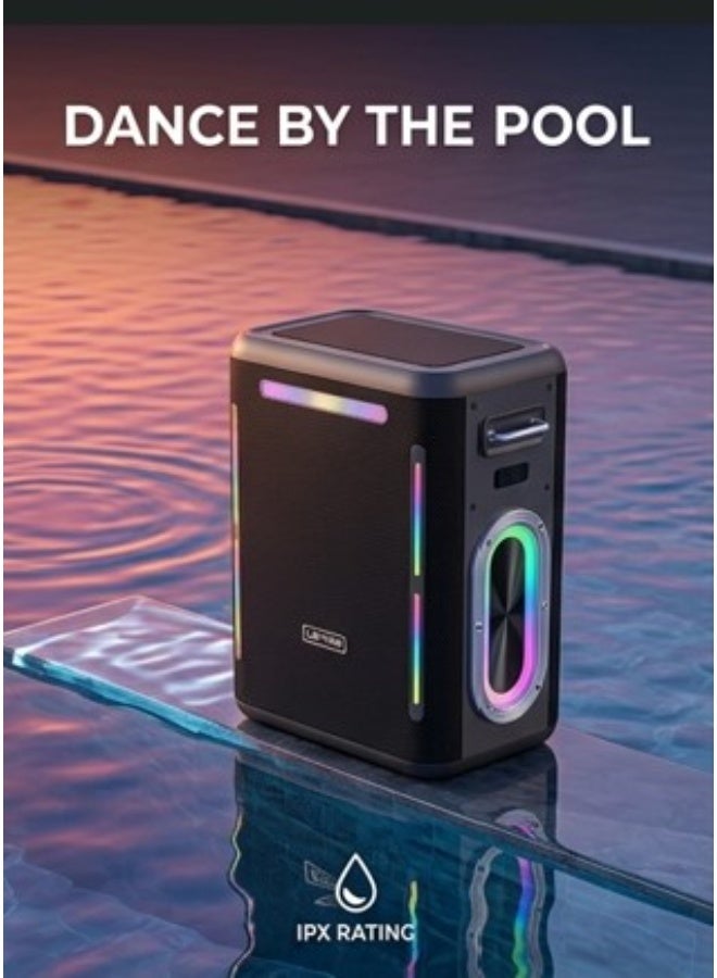 LENYES S837 Professional KTV Party Speaker with 2 Wireless Microphones | Bluetooth Portable Karaoke Speaker | RGB Lights | Rechargeable Battery | 1800mAh Mic Battery | Up to 10 Hours Playtime - Image 2