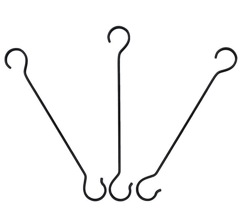CRAFTCASTLE Large S Hooks Black | Long S Hooks for Hanging Plant | Extension Hooks for Kitchenware, Utensils, Pergola, Closet, Flower Basket S Hook (51 cm – Pack of 3) - Image 2