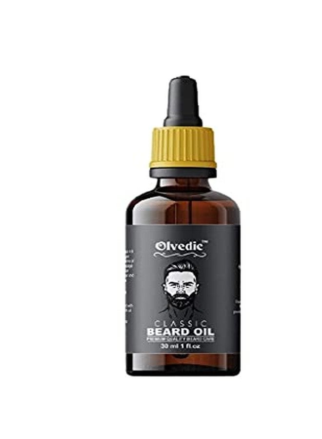 Olvedic New Classic Beard Growth Oil -Suitable for Patchy beard Hair Oil (30 ml) - Image 1