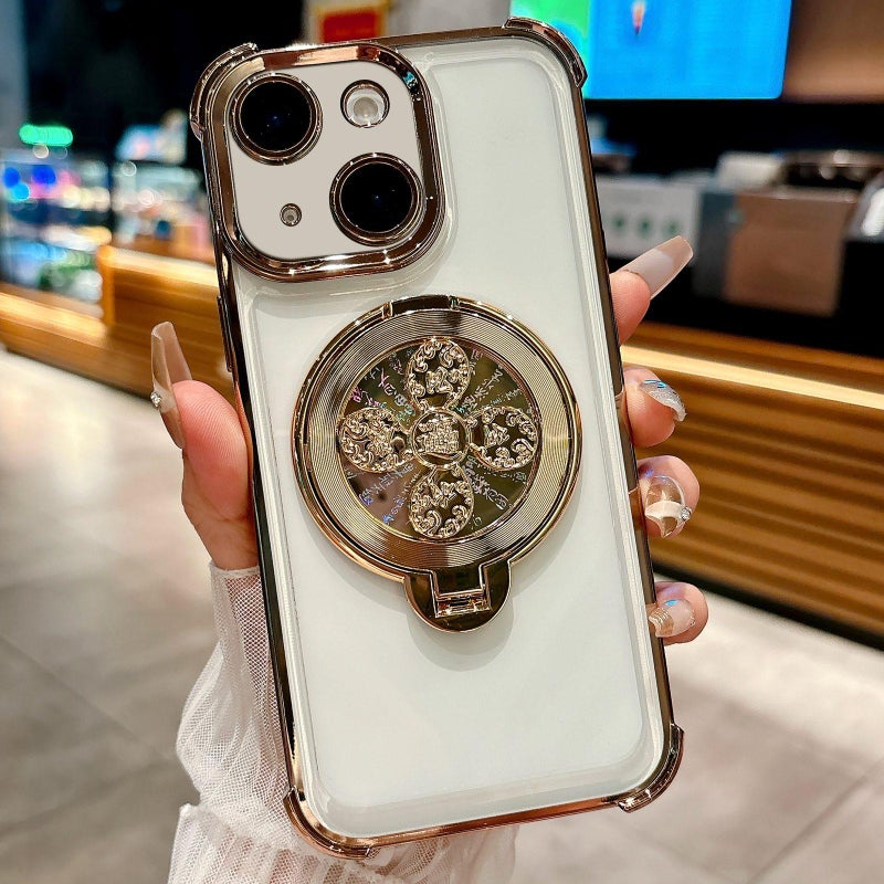 إيروريكس جراب هاتف بحامل دوار لهاتف iPhone 15 Plus (ذهبي صحراوي) - Image 1