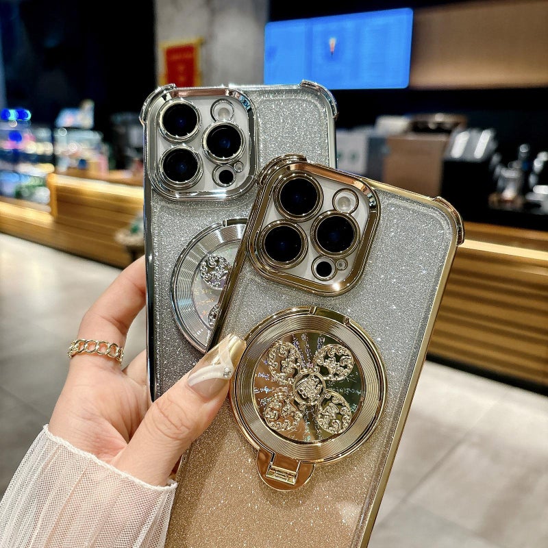 إيروريكس جراب هاتف بحامل دوار لهاتف iPhone 15 Plus (ذهبي صحراوي) - Image 5