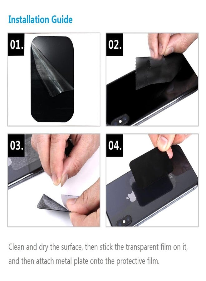 CKANDAY 5 Pcs Adhesive Thin Metal Plates for Magnetic Mounts, Metal Plates for Phone Case,Metal Plates Disc for Iphone Phone Magnet/Car Cell Phone Automobile Magnet Cradles, 2 Rectangle & 3 Round, Black - Image 5