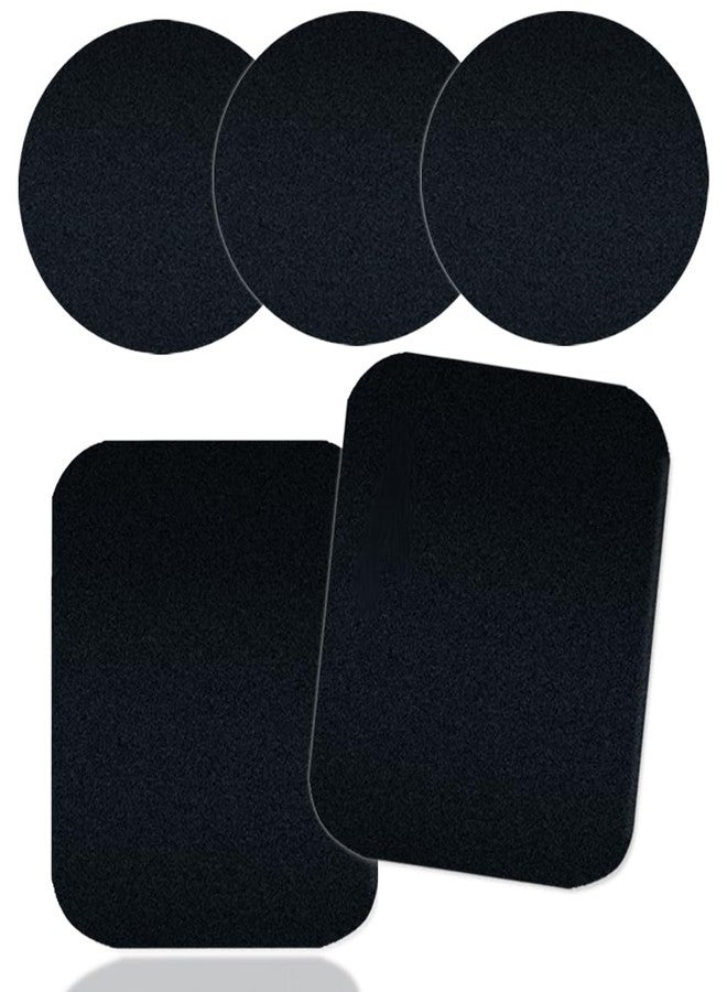 CKANDAY 5 Pcs Adhesive Thin Metal Plates for Magnetic Mounts, Metal Plates for Phone Case,Metal Plates Disc for Iphone Phone Magnet/Car Cell Phone Automobile Magnet Cradles, 2 Rectangle & 3 Round, Black - Image 1