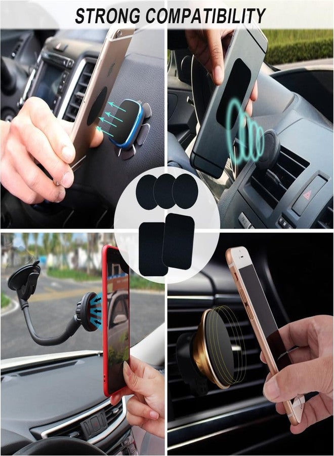 CKANDAY 5 Pcs Adhesive Thin Metal Plates for Magnetic Mounts, Metal Plates for Phone Case,Metal Plates Disc for Iphone Phone Magnet/Car Cell Phone Automobile Magnet Cradles, 2 Rectangle & 3 Round, Black - Image 4