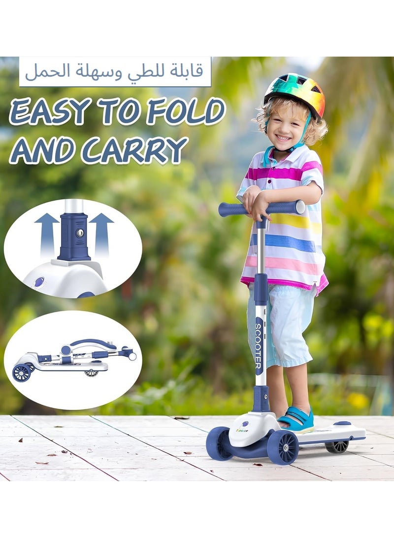 XICEN 3 in 1 Kick Scooter, Adjustable Height Foldable Scooter Removable Seat and LED Lighted Wheels, Lean Widen Anti-Slip Deck, Kids 3 Wheel Scooter for Boys & Girls Ages 2-12 and up to 100 Lbs - Image 2