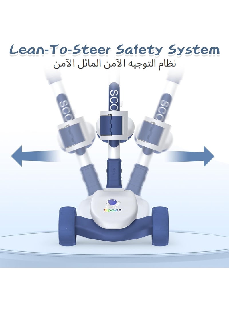 XICEN 3 in 1 Kick Scooter, Adjustable Height Foldable Scooter Removable Seat and LED Lighted Wheels, Lean Widen Anti-Slip Deck, Kids 3 Wheel Scooter for Boys & Girls Ages 2-12 and up to 100 Lbs - Image 3