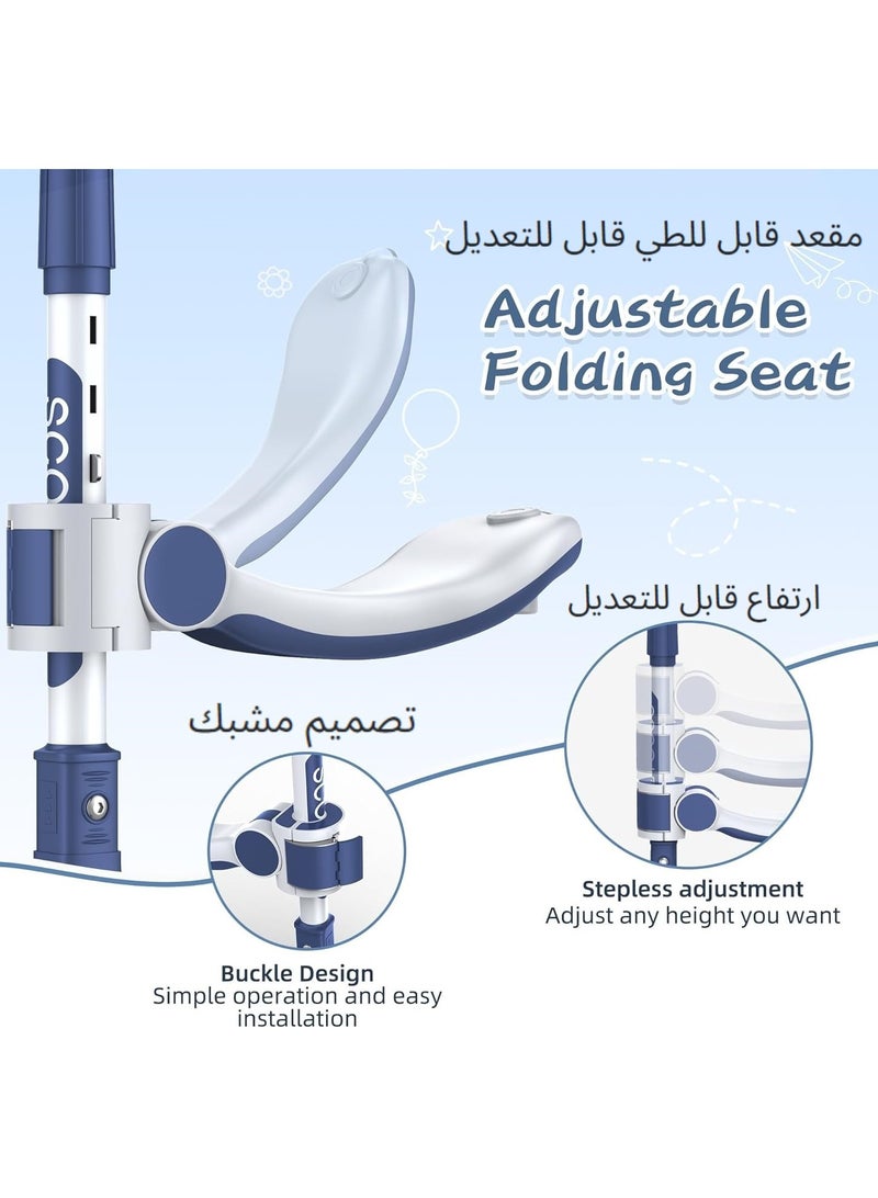 XICEN 3 in 1 Kick Scooter, Adjustable Height Foldable Scooter Removable Seat and LED Lighted Wheels, Lean Widen Anti-Slip Deck, Kids 3 Wheel Scooter for Boys & Girls Ages 2-12 and up to 100 Lbs - Image 5