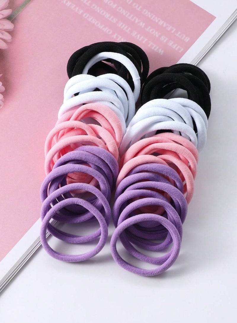 50 pcs Assorted Color Elastic Hair Bands for Girls - Image 2
