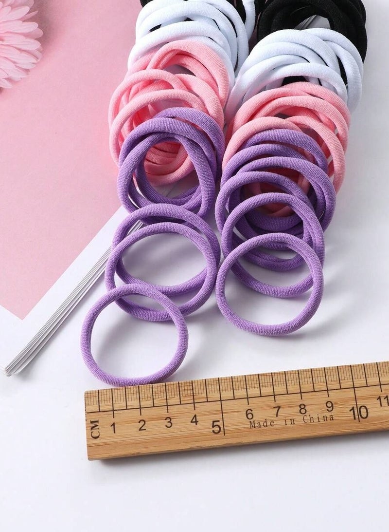 50 pcs Assorted Color Elastic Hair Bands for Girls - Image 3