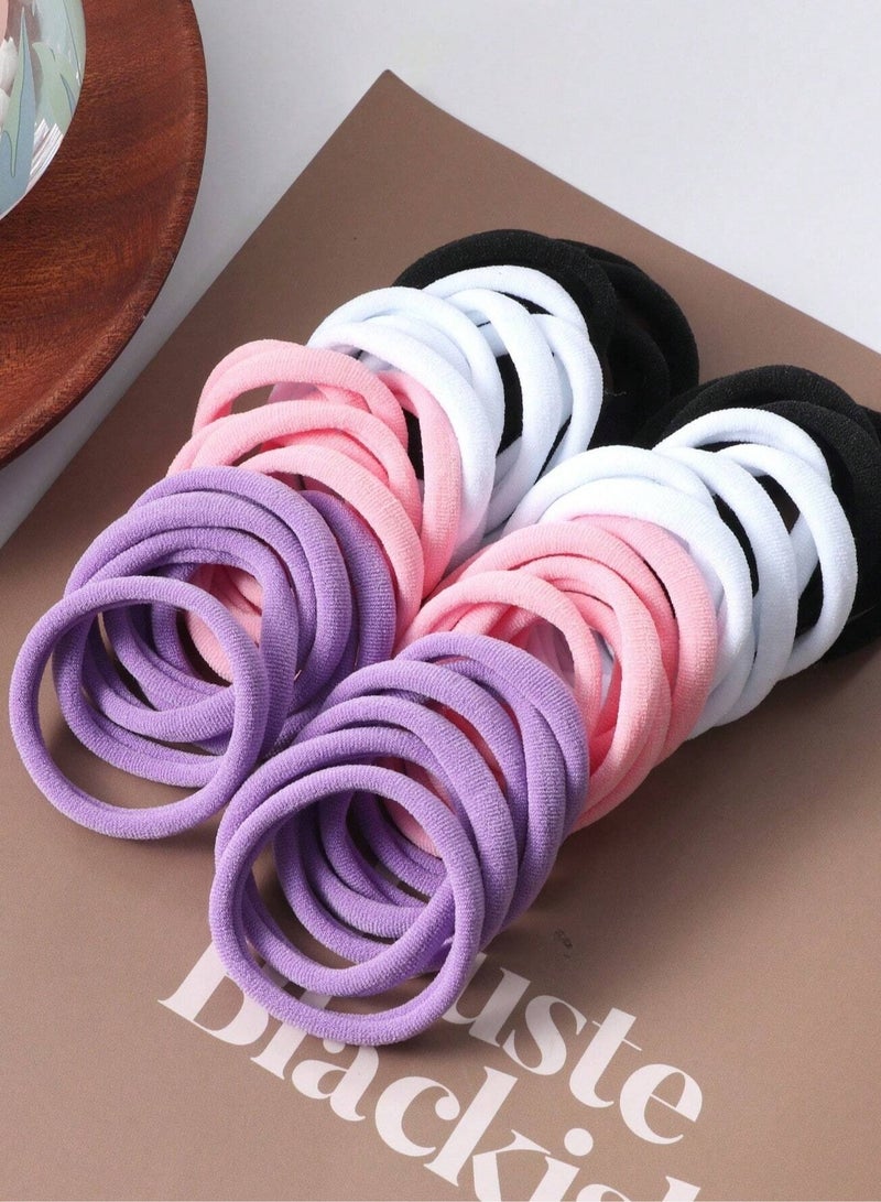 50 pcs Assorted Color Elastic Hair Bands for Girls - Image 1