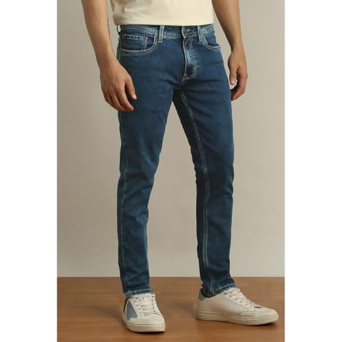 Peter England Men Blue Mid Wash Jeans - Image 2