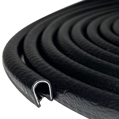 Tintvent Rubber Edge Trim Black 26Feet, Fits 1/4” Edge, Flexible U Shape Seal Strip for Sharp/Rough Surfaces, Cars, Trucks, Boats - Image 1