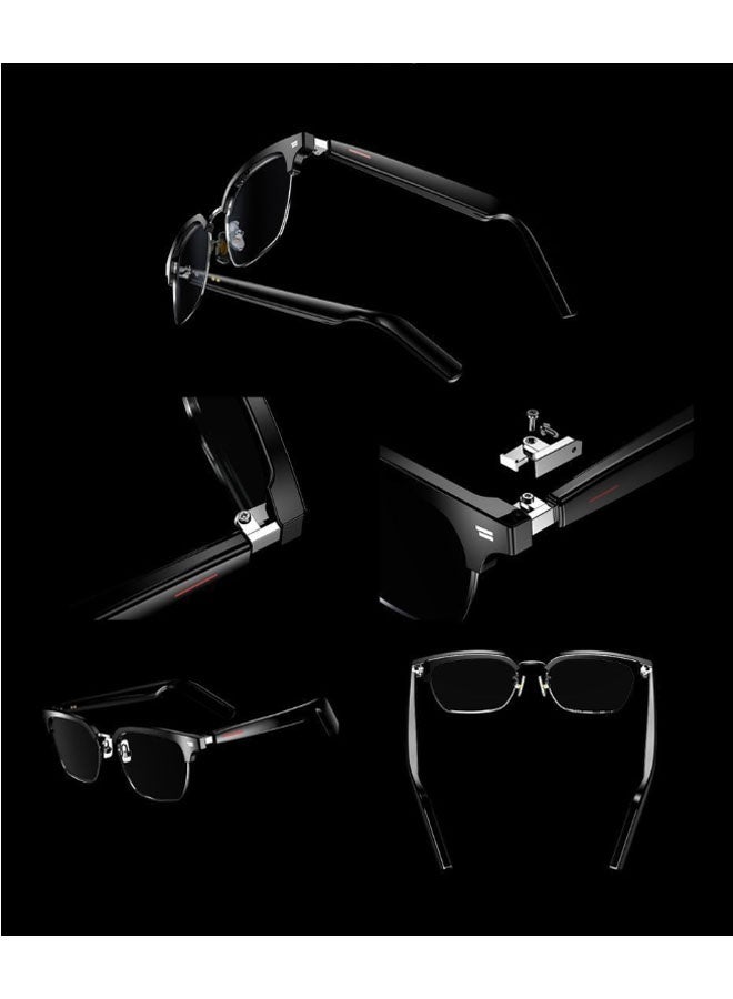 Neutral Stylish smart glasses integrating music playback, voice calls, gaming voice chat, and AI voice functions, suitable for leisure, office, and outdoor sports settings. - Image 2