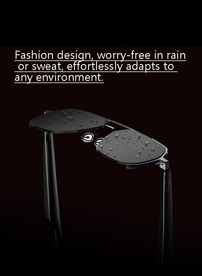 Neutral Stylish smart glasses integrating music playback, voice calls, gaming voice chat, and AI voice functions, suitable for leisure, office, and outdoor sports settings. - Image 5