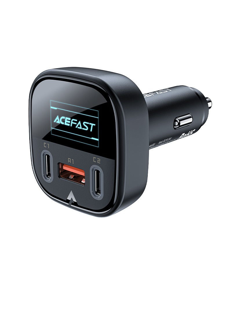 AceFast B5 101W (2C+A) metal car charger with OLED smart display - Image 2