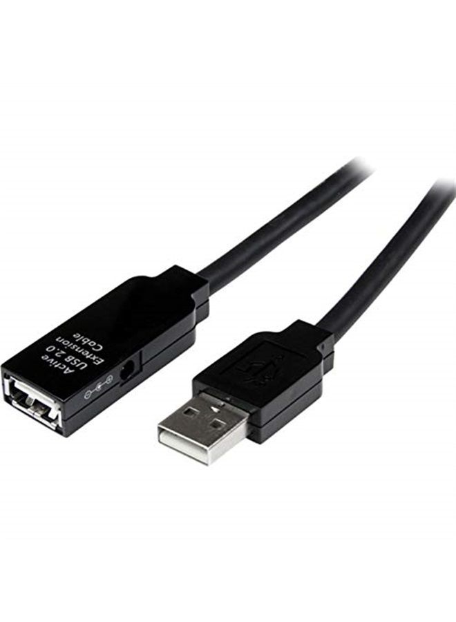 Startech.com 25m USB 2.0 Active Extension Cable M/F - 25 meter USB A Male to USB A Female USB 2.0 Repeater / Extender Cable - Black - 80ft (USB2AAEXT25M)