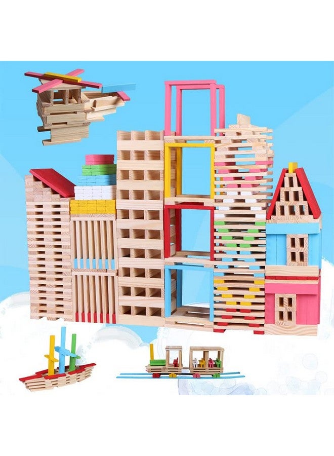 Folca® 150pcs Multifunctional Good Educational Assembled Combination Stacking Wooden Blocks, Building Toy to Practice Creativity