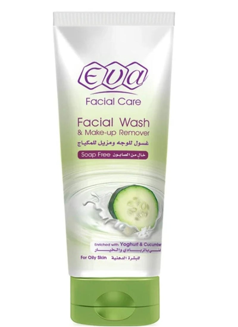 Eva - Care Facial Wash and Makeup Remover Enriched with Yogurt and Cucumber for Oily Skin Beige - Image 1