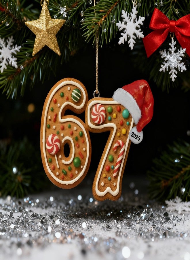MYSQIHO 3 قطع من زينة عيد الميلاد المضحكة لعام 2025، زينة 6 7، زينة سانتا لشجرة عيد الميلاد، زينة أكريليك 6 7، 67 هدية للمراهقين (C) - Image 5