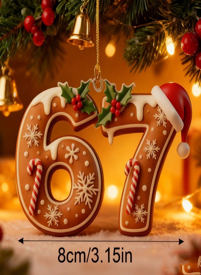 MYSQIHO 3 قطع من زينة عيد الميلاد المضحكة لعام 2025، زينة 6 7، زينة سانتا لشجرة عيد الميلاد، زينة أكريليك 6 7، 67 هدية للمراهقين (C) - Image 4