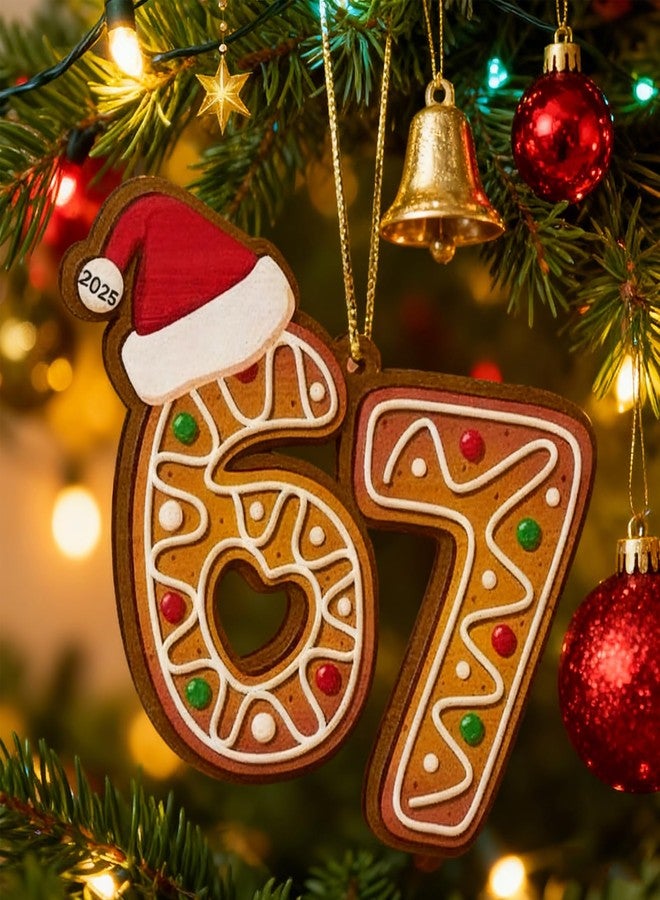 MYSQIHO 3 قطع من زينة عيد الميلاد المضحكة لعام 2025، زينة 6 7، زينة سانتا لشجرة عيد الميلاد، زينة أكريليك 6 7، 67 هدية للمراهقين (C) - Image 3
