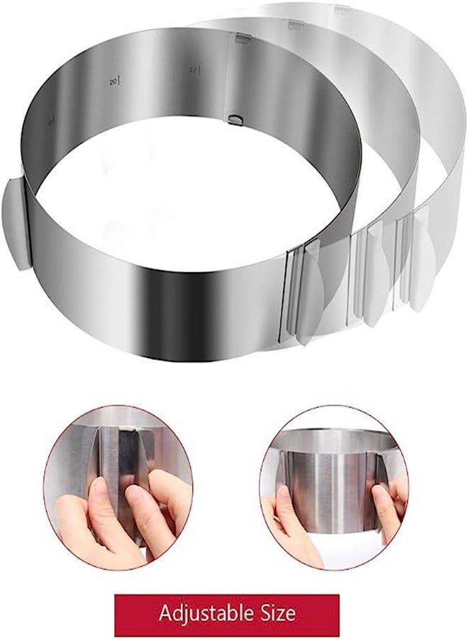 Goolsky Cake Ring 6 to 12 Inch Adjustable Round Stainless Steel Cake Mousse Mould Bakeware Tools Cake Decorating Mold Baking - Image 2