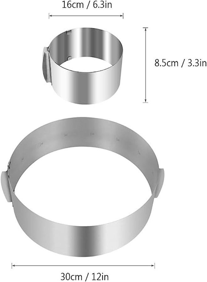 Goolsky Cake Ring 6 to 12 Inch Adjustable Round Stainless Steel Cake Mousse Mould Bakeware Tools Cake Decorating Mold Baking - Image 4