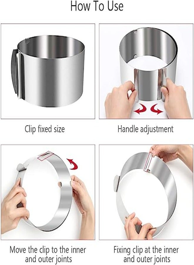 Goolsky Cake Ring 6 to 12 Inch Adjustable Round Stainless Steel Cake Mousse Mould Bakeware Tools Cake Decorating Mold Baking - Image 3