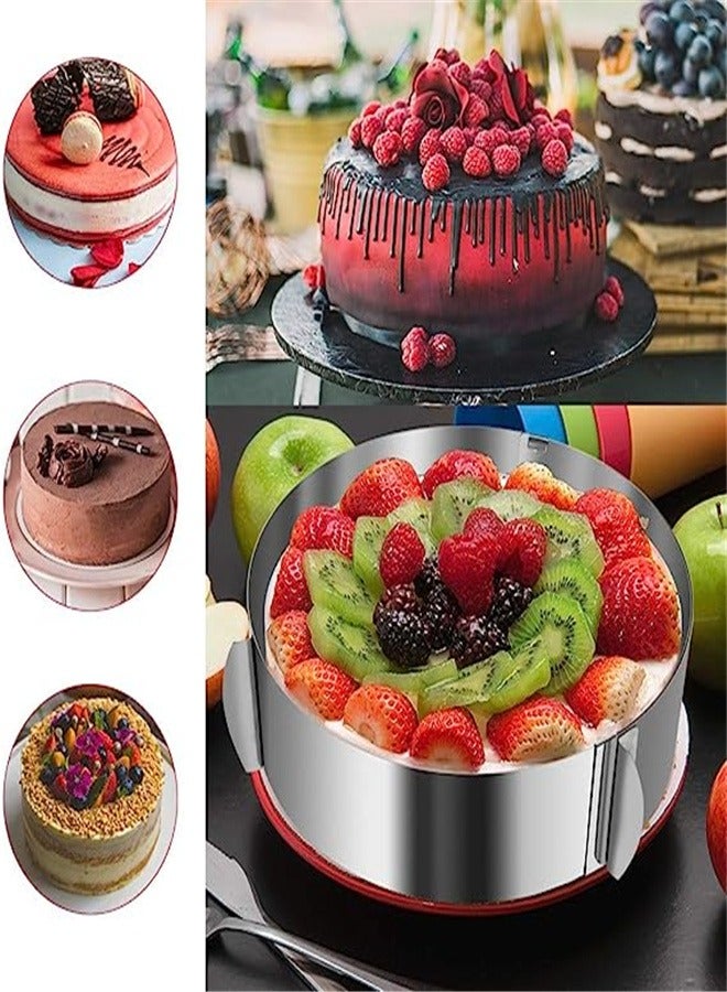 Goolsky Cake Ring 6 to 12 Inch Adjustable Round Stainless Steel Cake Mousse Mould Bakeware Tools Cake Decorating Mold Baking - Image 5