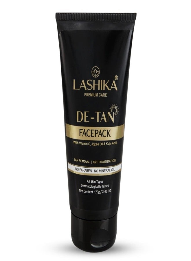 Lashika De Tan Face Pack | Contains Kojic Acid, Niacinamide & Cucumber Extract | Deep Cleansing | Brightening & Hydrating | For Men & Women - 70 gm - Image 1