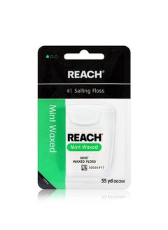 REACH Waxed Dental Floss, Mint, Plaque Remover, Shred Resistant, Extra Wide Cleaning, Gentle On Gums & Teeth, Pfas-Free, Oral Care, For Adults & Kids, 55Yd, 1 Pack  - Image 1