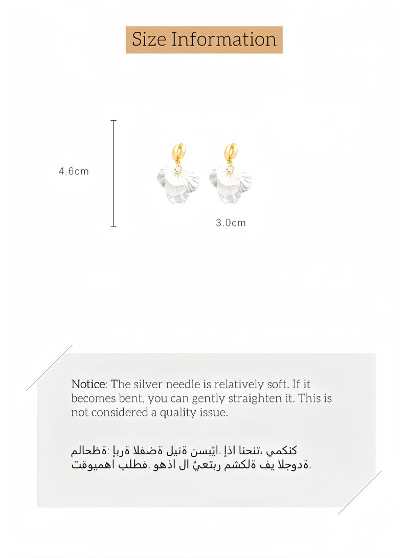 Flower Leaf Lightweight Women Jewelry, Statement Cluster Earring Gold Plated Fashion Design with Ruby Luxury Gift Box - Image 5