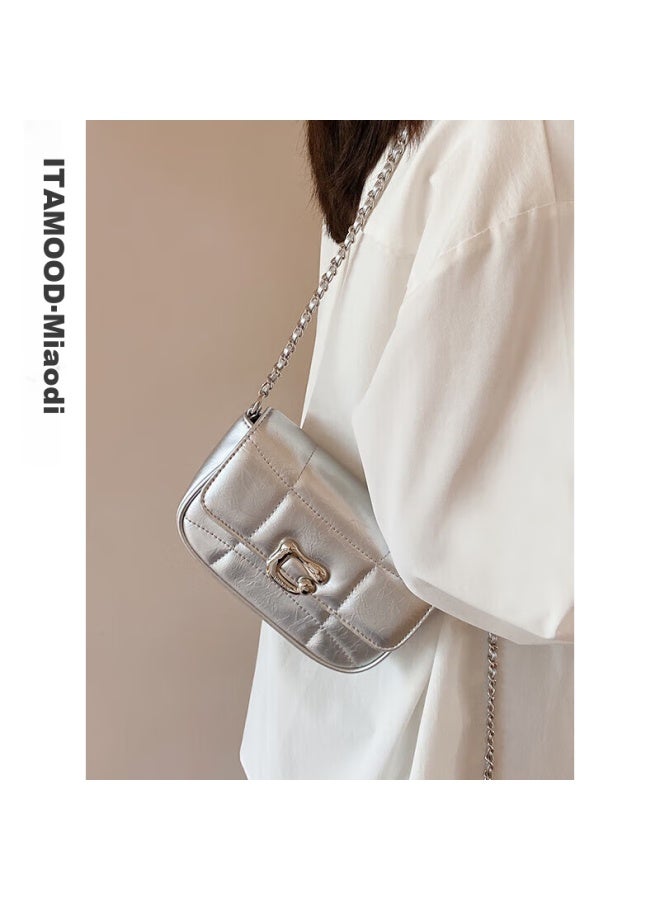 Mood Birthday Gift Handbag, Women's High-end Shoulder Crossbody Leather Bag, Commuter Bag, Chain Small Square Bag 80116 - Image 4