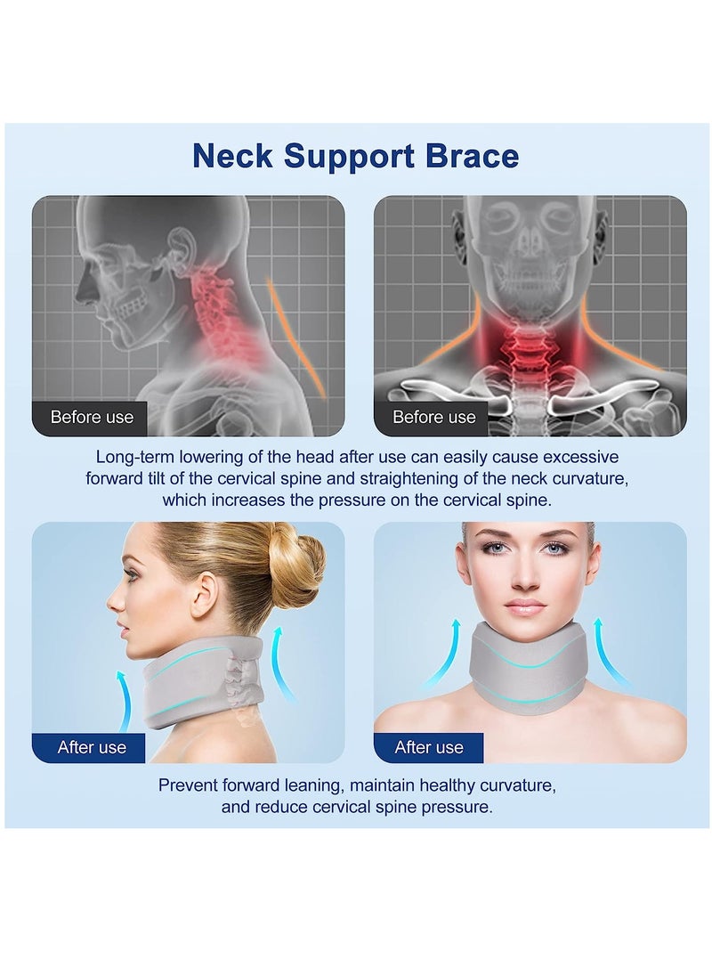 Arabest - Neck Brace for Neck Pain and Support, Soft Neck Support Relieves Pain & Pressure in Spine for Women & Men, Wrap Align Stabilize Vertebrae Foam Cervical Collar for Sleeping (3" Depth Collar) - Image 1