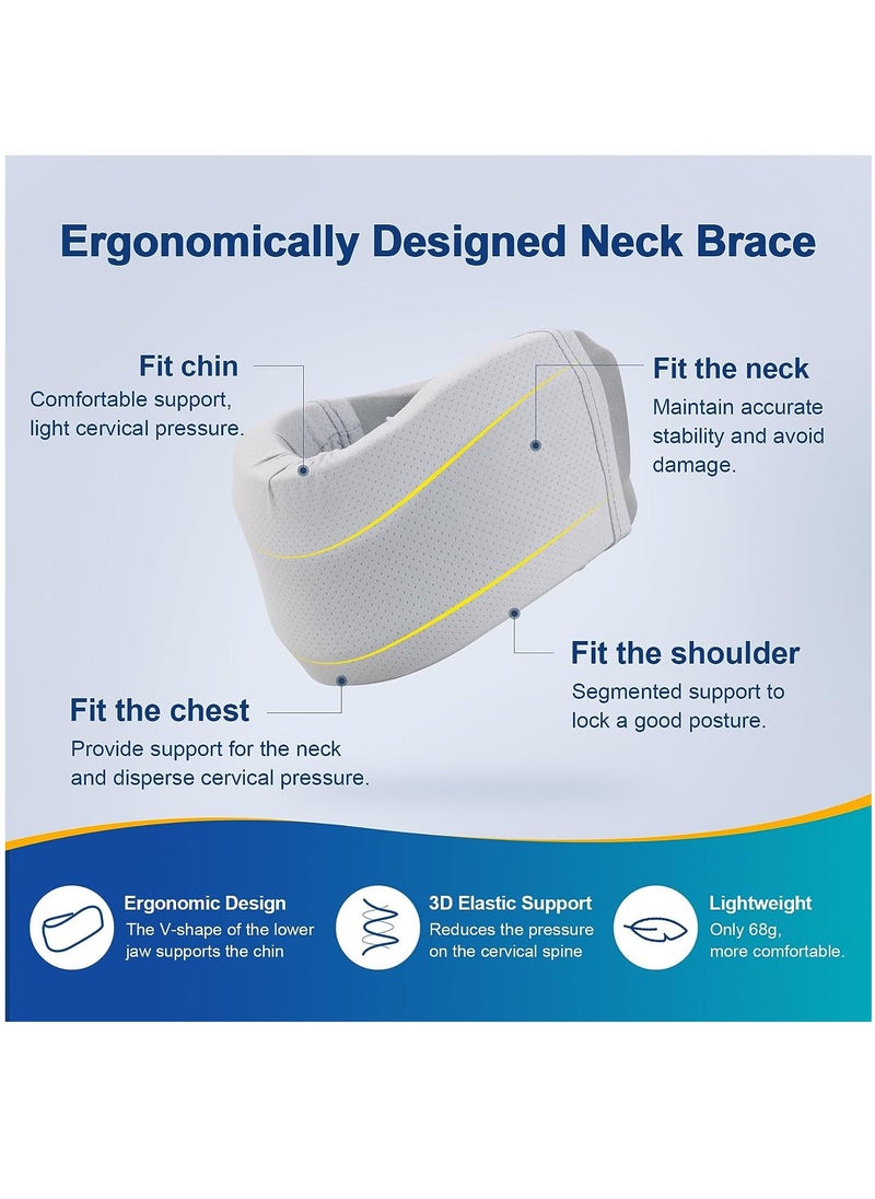 Arabest - Neck Brace for Neck Pain and Support, Soft Neck Support Relieves Pain & Pressure in Spine for Women & Men, Wrap Align Stabilize Vertebrae Foam Cervical Collar for Sleeping (3" Depth Collar) - Image 1