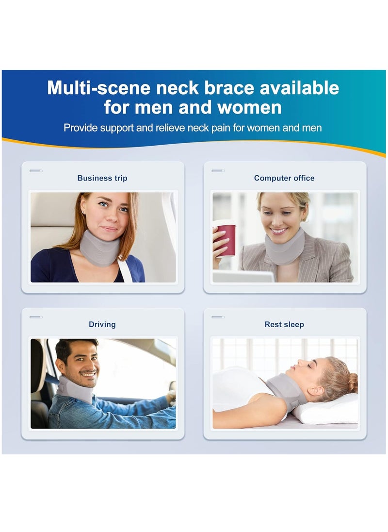 Arabest - Neck Brace for Neck Pain and Support, Soft Neck Support Relieves Pain & Pressure in Spine for Women & Men, Wrap Align Stabilize Vertebrae Foam Cervical Collar for Sleeping (3" Depth Collar) - Image 1