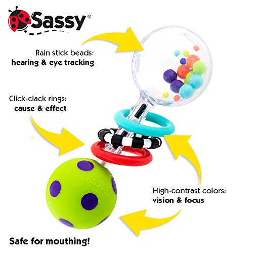Sassy Spin Shine Rattle Developmental Toy (Colors May Vary) - Image 4