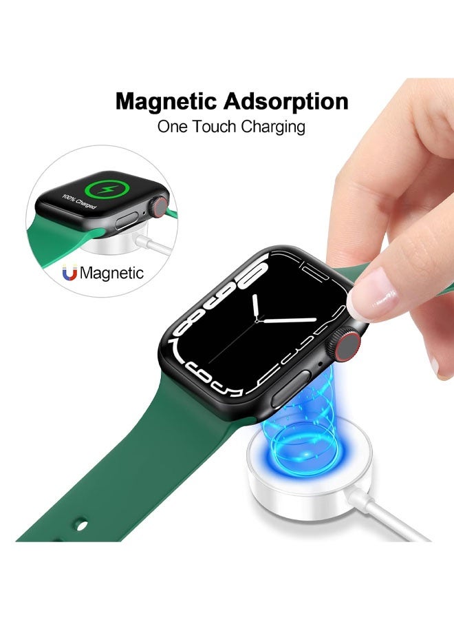 كابل شحن مغناطيسي سريع لساعة Apple Watch [محمول] شحن لاسلكي مغناطيسي متوافق مع سلسلة iWatch Ultra/SE/11/10/9/8/7/6/5/4/- أبيض - Image 5