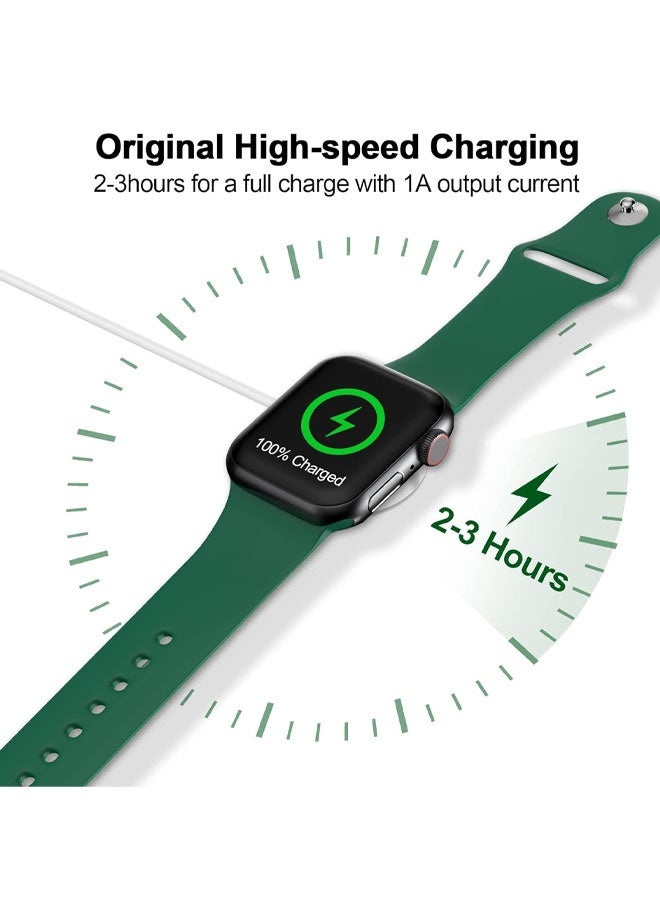 كابل شحن مغناطيسي سريع لساعة Apple Watch [محمول] شحن لاسلكي مغناطيسي متوافق مع سلسلة iWatch Ultra/SE/11/10/9/8/7/6/5/4/- أبيض - Image 3