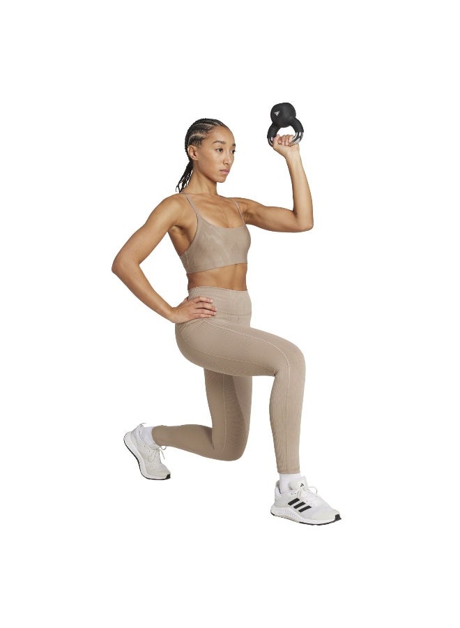 Adidas Adidas Opt Rib 7/8 L Brown Tights (7/8) Tights For Women - Image 4