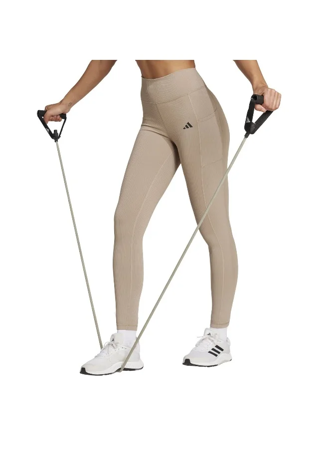 adidas Adidas Opt Rib 7/8 L Brown Tights (7/8) Tights For Women