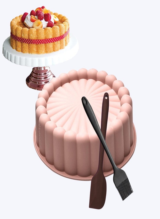 MoldBerry Cake Pan with Spatula & Pastry Brush Making Silicone Mould Charlotte Cake molds for Cheese Cake Chocolate Cake Brownie Tart Pie Flan Bread Cake pan Flexible Reusable - Image 1