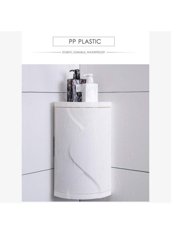 olpad Plastic 360 Rotating Corner Shelves,Tier Storage Cabinet Towel Holder Rack, Corner Cabinets With Doors And Shelves For Bathroom Bathtub Toilet Table (Color : White) (Small),Multicolour) - Image 4