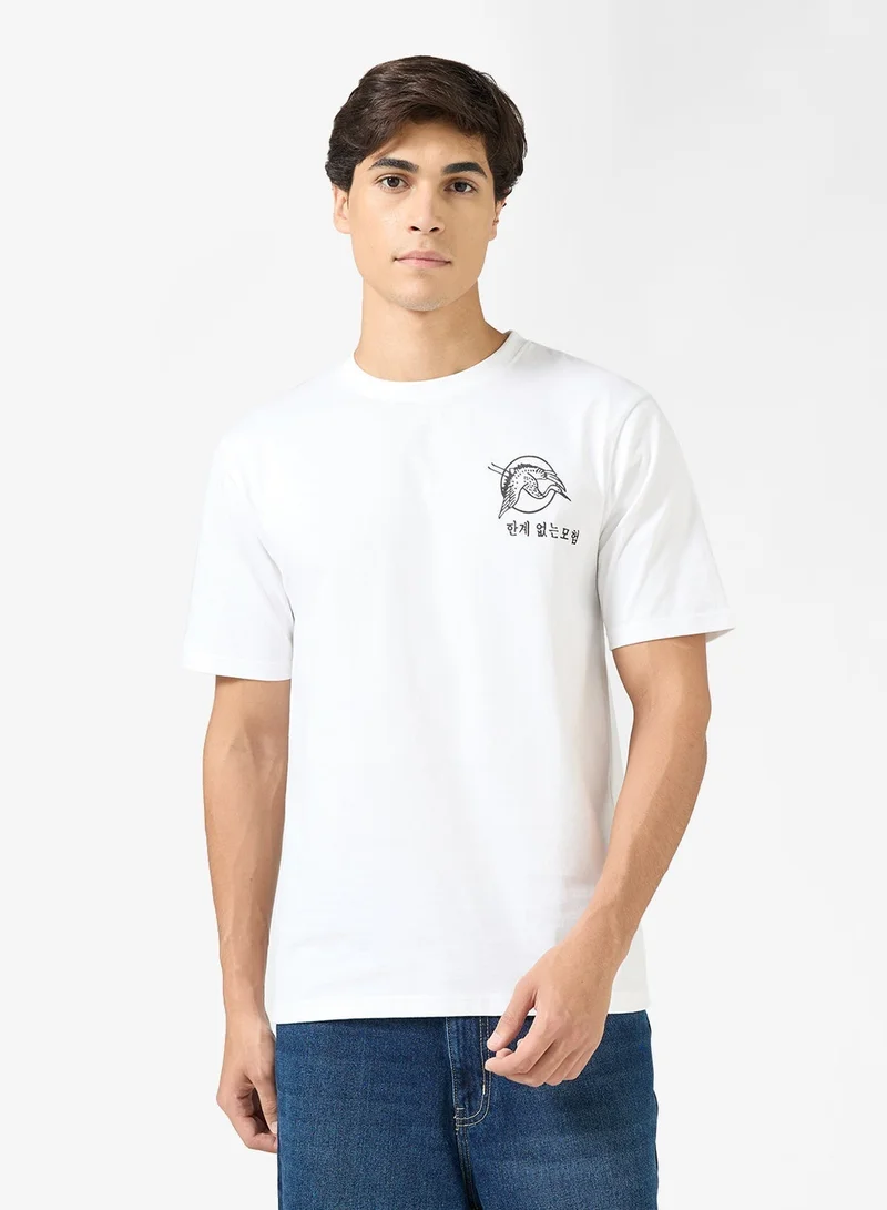 Seventy Five Graphic Print Regular Fit T-Shirt