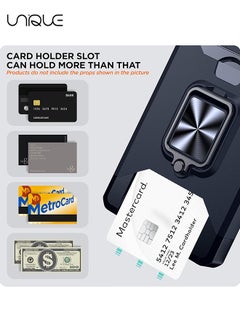 Unique For Google Pixel 6 Pro Case with Slide Camera Cover & Card Holder Slot，Google Pixel 6 Pro 5G Case with Wireless Charging Support, Wallet Case with 360° Ring Kickstand (Black)  - Image 5