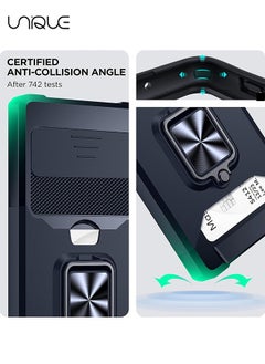 Unique For Google Pixel 6 Pro Case with Slide Camera Cover & Card Holder Slot，Google Pixel 6 Pro 5G Case with Wireless Charging Support, Wallet Case with 360° Ring Kickstand (Black)  - Image 4